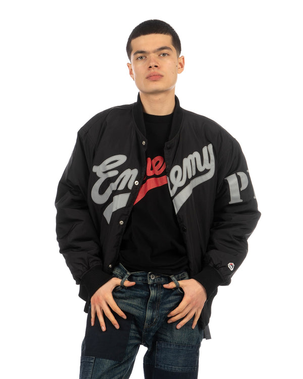 NEIGHBORHOOD | x Public Enemy x Majestic Baseball Jacket - Concrete