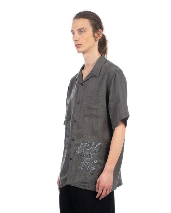 maharishi | 4508 Flying Cranes Shirt Charcoal - Concrete