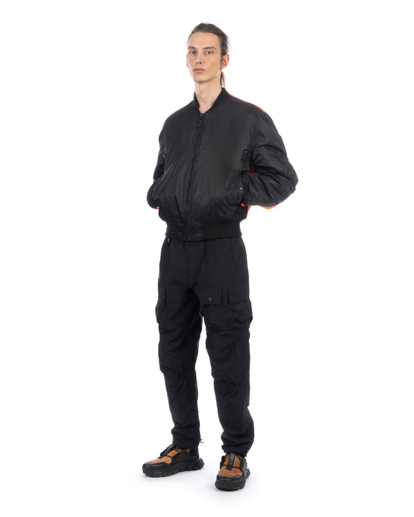 maharishi | Hi-Vis MA-1 Flight Jacket Black / Neon Orange - Concrete
