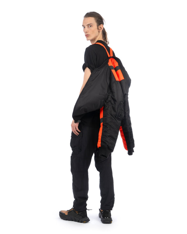 maharishi | Hi-Vis MA-1 Flight Jacket Black / Neon Orange - Concrete
