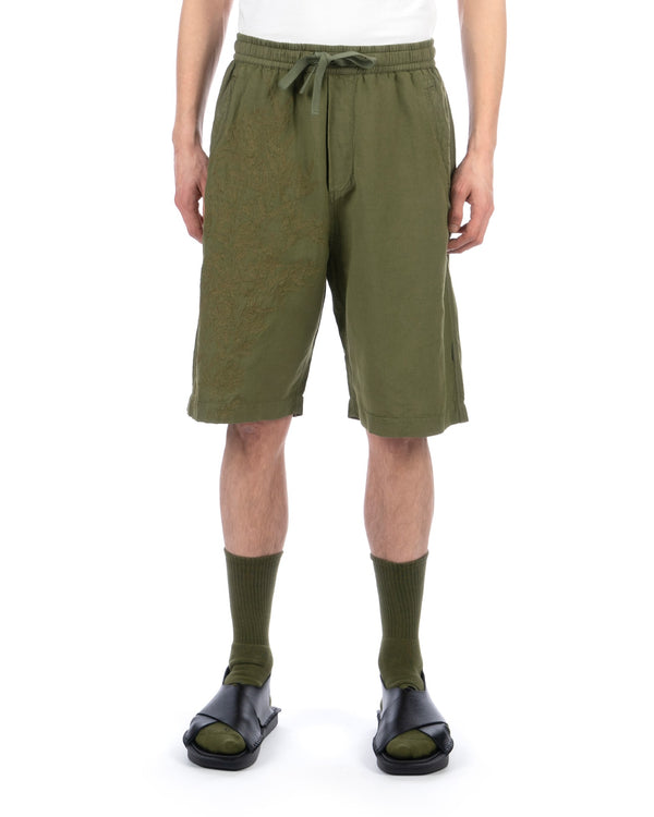maharishi | 5121 Dragon Bamboo Hemp Track Shorts Olive - Concrete