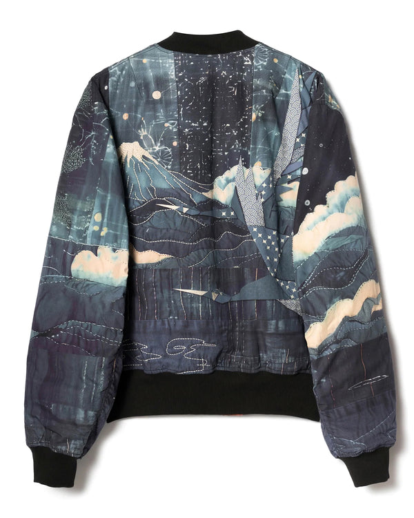 maharishi | Boro Crane Monk MA1 Jacket Indigo - Concrete