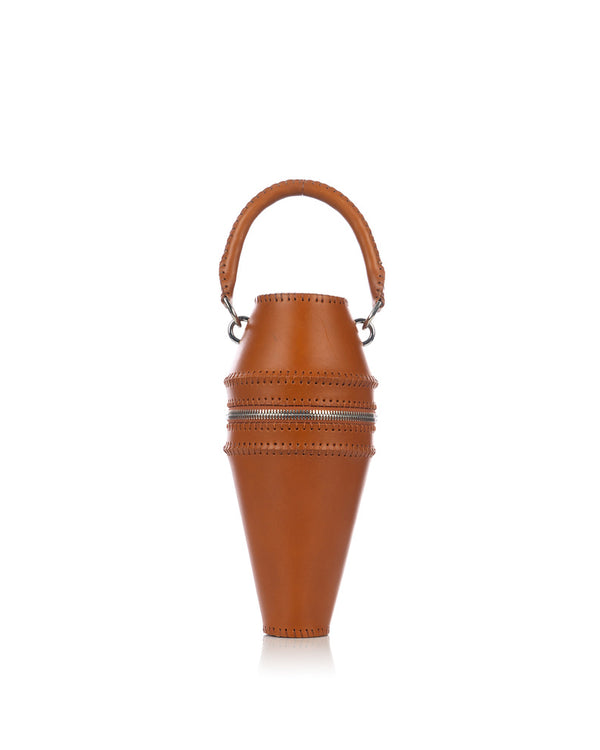 Saddermander | The Urn Petite Bag Cognac - Concrete