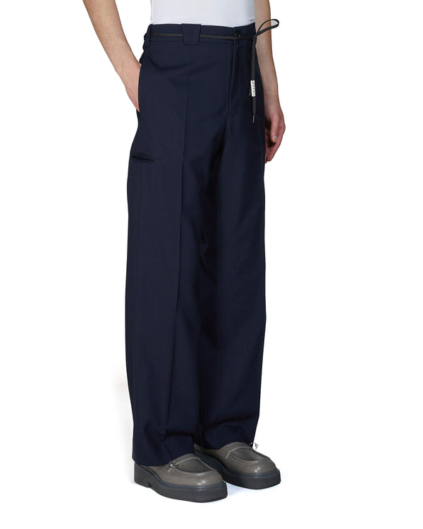 Marni | Tropical Wool Trousers Blueblack - Concrete