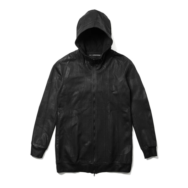 JULIUS | Seamed Knit Hoodie Black - Concrete