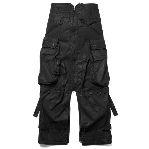 JULIUS | Gas Mask Woven Skirt Black - Concrete