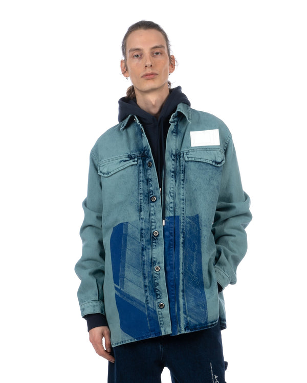 A-COLD-WALL* | Bleached Overdyed Shirt Faded Teal - Concrete