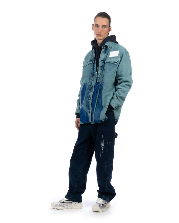 A-COLD-WALL* | Bleached Overdyed Shirt Faded Teal - Concrete