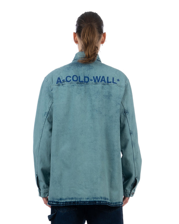 A-COLD-WALL* | Bleached Overdyed Shirt Faded Teal - Concrete