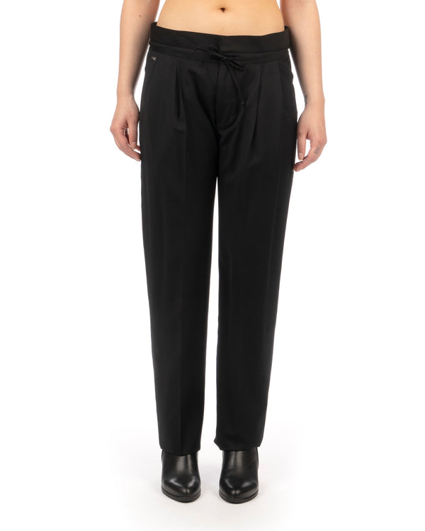 adidas Silver | M Gathered Wool Pant Black - Concrete