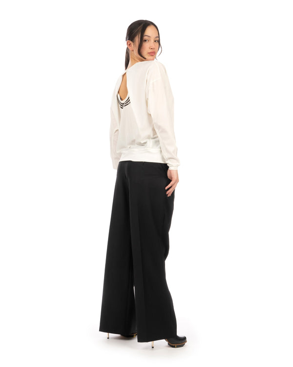 adidas Silver | W Wide Wool Pants Black - Concrete