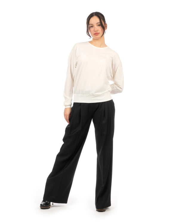 adidas Silver | W Wide Wool Pants Black - Concrete