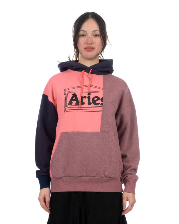 ARIES | OD Colourblock Temple Hoodie Pink - Concrete