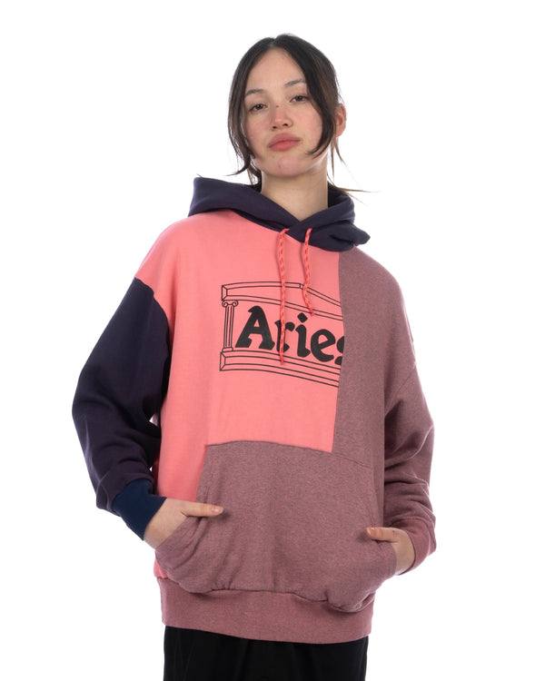ARIES | OD Colourblock Temple Hoodie Pink - Concrete