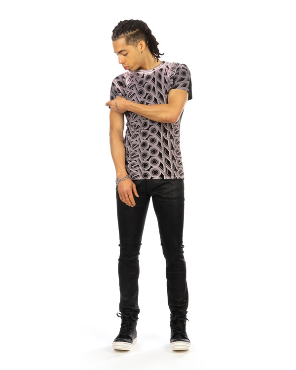 Buddhist Punk | Hypno Tee Jet Black / Salmon - Concrete