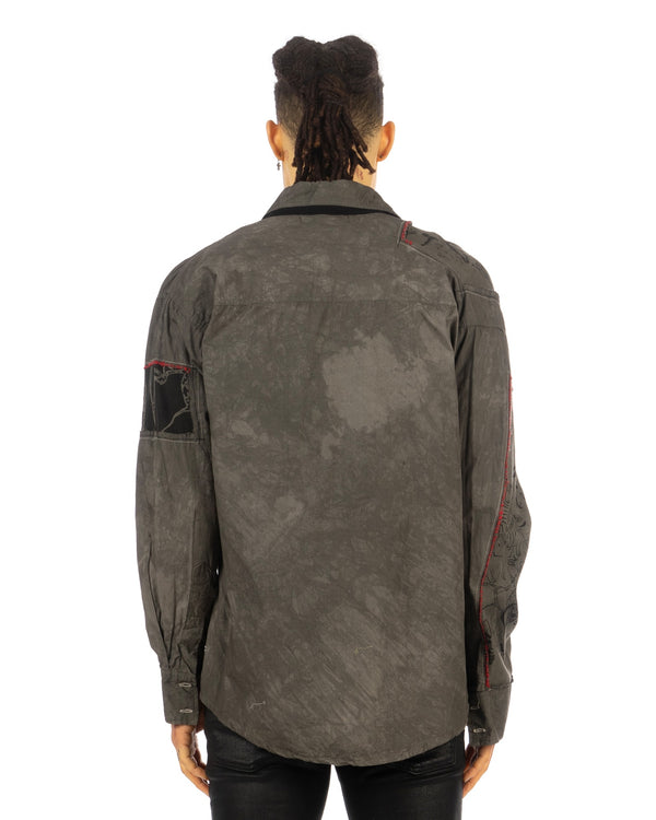 Buddhist Punk | Evil Patchwork Shirt Green - Concrete