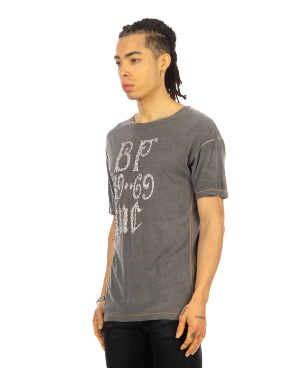 Buddhist Punk | 1969 Rhinestone Tee Dark Grey - Concrete