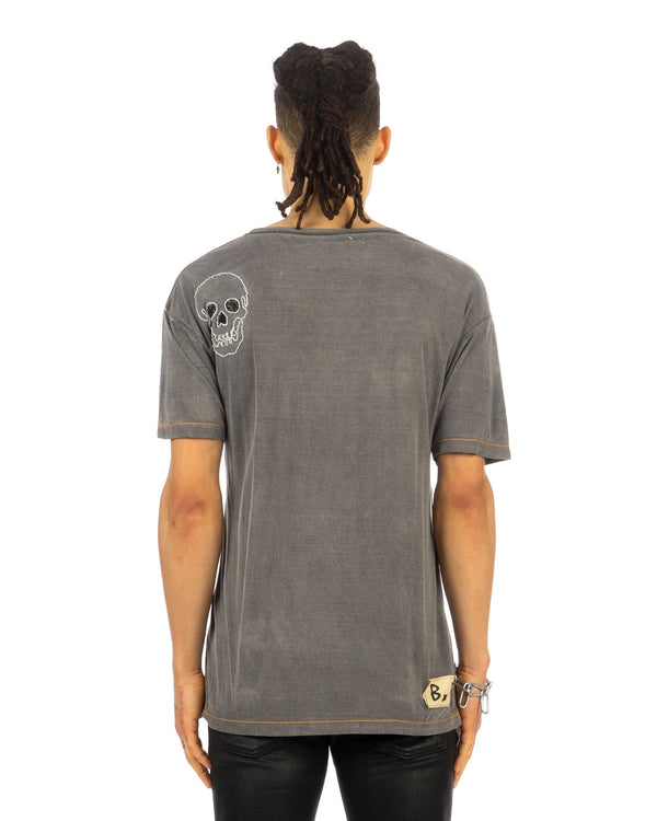 Buddhist Punk | 1969 Rhinestone Tee Dark Grey - Concrete