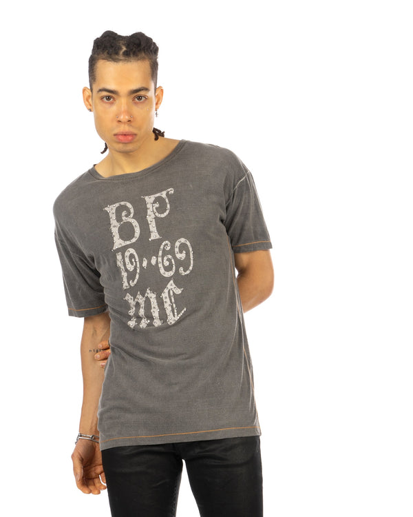 Buddhist Punk | 1969 Rhinestone Tee Dark Grey - Concrete