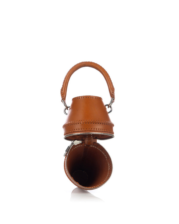 Saddermander | The Urn Petite Bag Cognac - Concrete