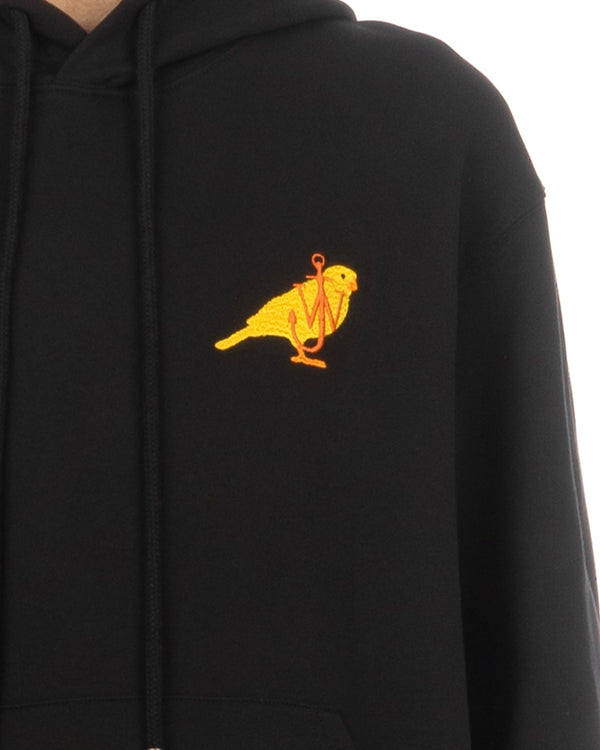 JW Anderson | Canary Embroidery Hoodie Black - Concrete