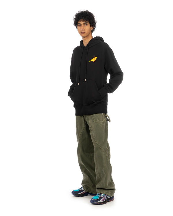 JW Anderson | Canary Embroidery Hoodie Black - Concrete