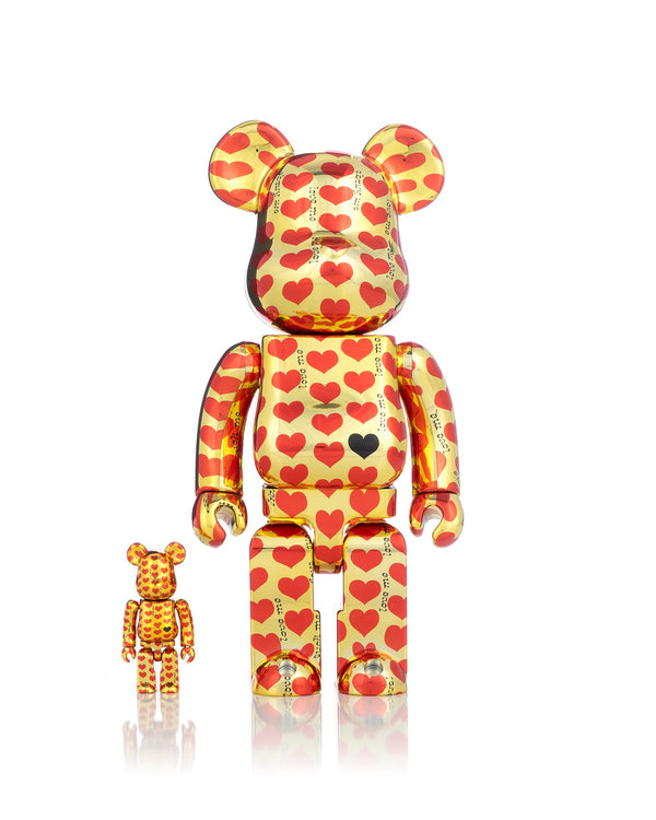 Medicom Toy | Be@rbrick Amplifier Gold Heart 400% + 100% - Concrete