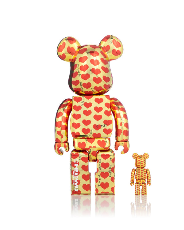 Medicom Toy | Be@rbrick Amplifier Gold Heart 400% + 100% - Concrete