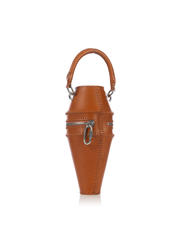Saddermander | The Urn Petite Bag Cognac - Concrete