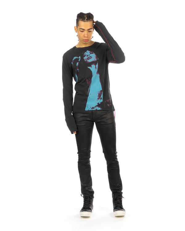 Buddhist Punk | Rolling Stones L/S Tee Faded black - Concrete