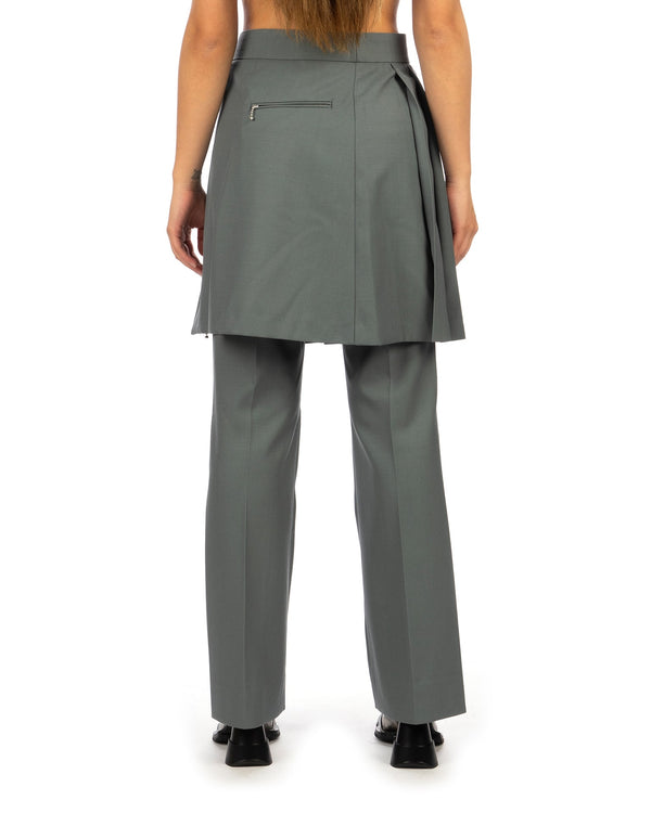 Beautiful People | Logo Gabardine Pleated Mini Skirt Bluegray - Concrete