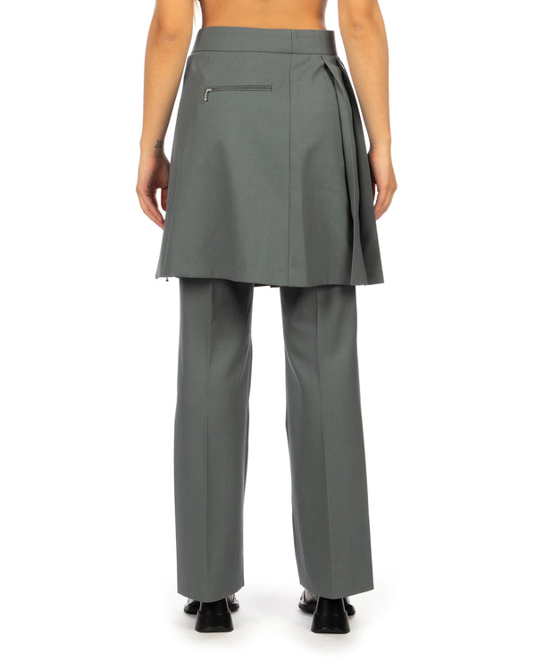 Beautiful People | Logo Gabardine Pleated Mini Skirt Bluegray - Concrete