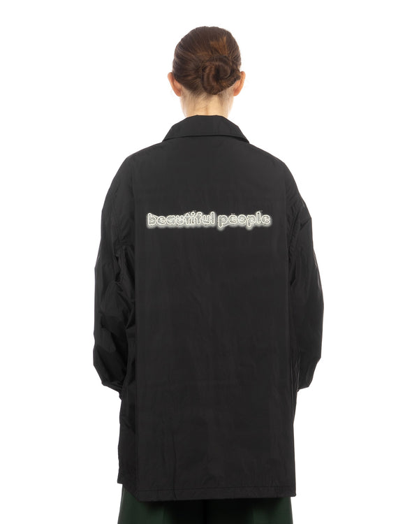 Beautiful People | Hello Kitty Taffeta Coach Jacket Black - Concrete