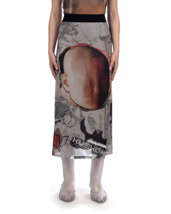 KUSIKOHC | Mesh Long Skirt Multi - Concrete