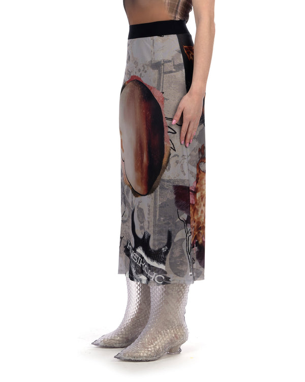 KUSIKOHC | Mesh Long Skirt Multi - Concrete