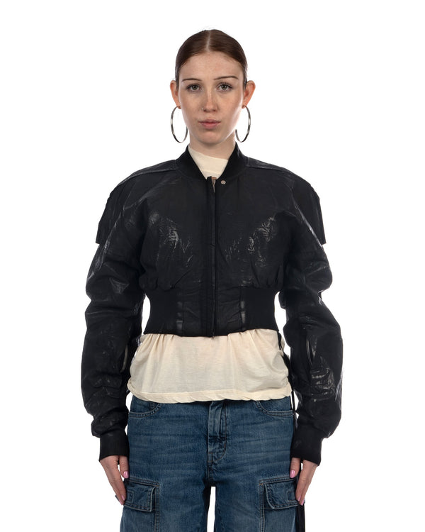 DRKSHDW by Rick Owens | Cropped Flight Jacket Black - Concrete