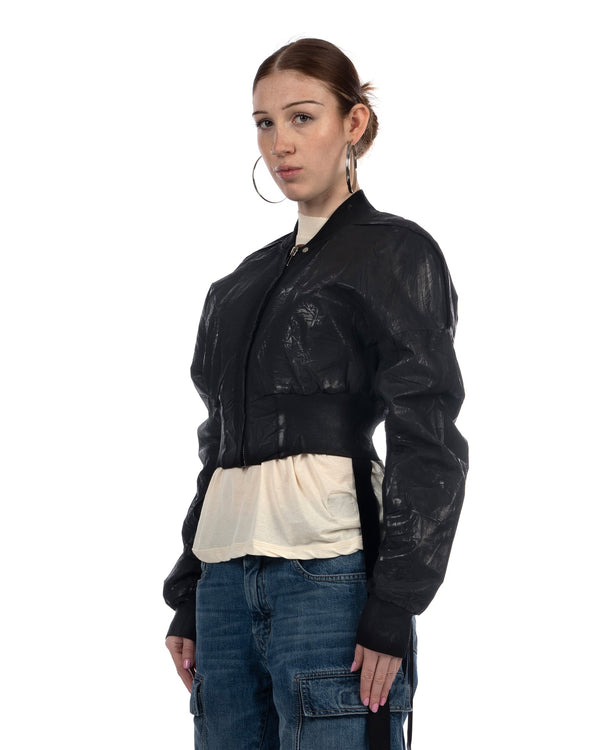 DRKSHDW by Rick Owens | Cropped Flight Jacket Black - Concrete