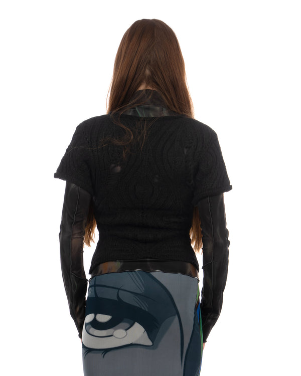 Andersson Bell | Cap Sleeve Sweater Layered Top Black - Concrete