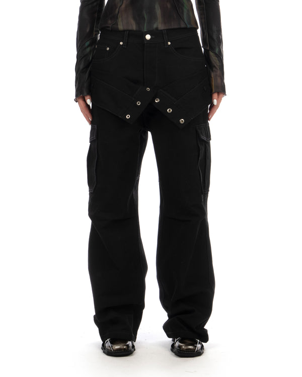 Andersson Bell | Double Waist Work Wide-Leg Jeans Black - Concrete