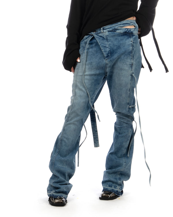 OTTOLINGER | Strappy Signature Wrap Jeans Blue - Concrete