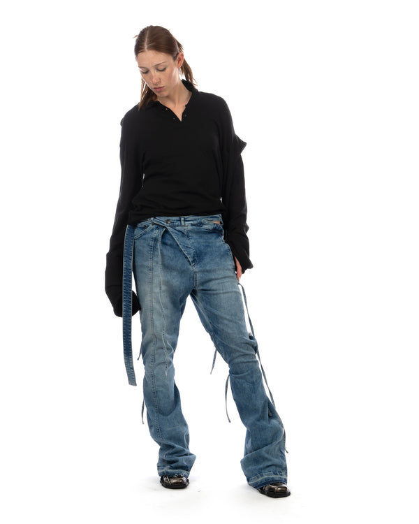 OTTOLINGER | Strappy Signature Wrap Jeans Blue - Concrete