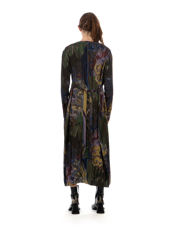 Henrik Vibskov | O Dress Graphic Slopes Dark - Concrete