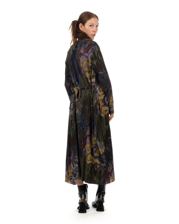 Henrik Vibskov | O Dress Graphic Slopes Dark - Concrete