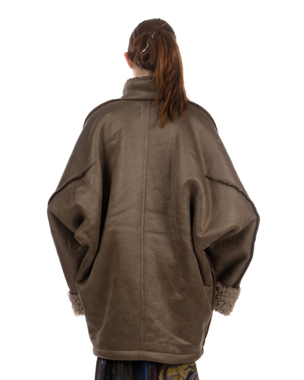 Henrik Vibskov | Dart Jacket Grey Shearling - Concrete