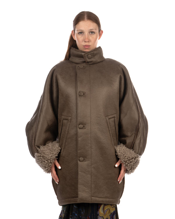 Henrik Vibskov | Dart Jacket Grey Shearling - Concrete