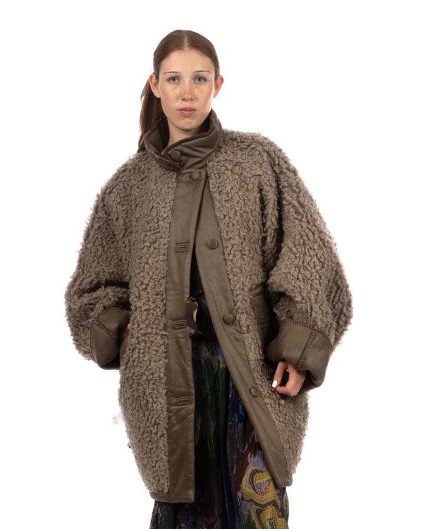 Henrik Vibskov | Dart Jacket Grey Shearling - Concrete