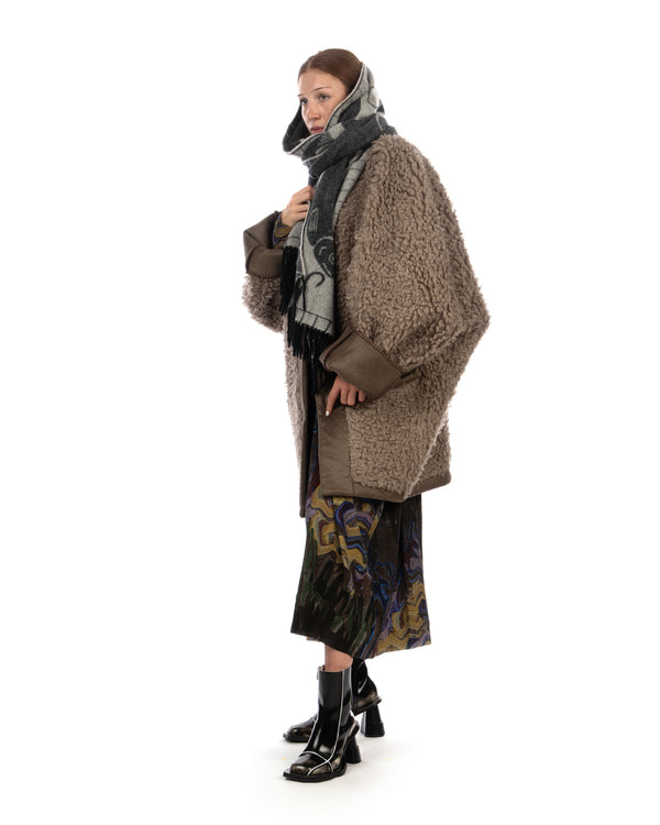 Henrik Vibskov | Dart Jacket Grey Shearling - Concrete