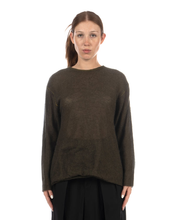 Beautiful People | Mohair Flip Pullover Olive - Concrete