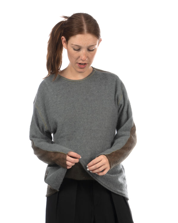 Beautiful People | Mohair Flip Pullover Olive - Concrete