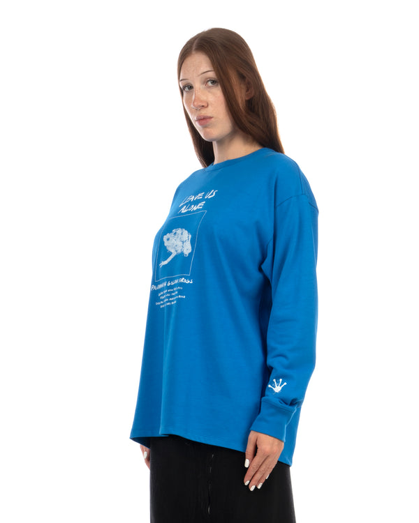 Beautiful People | Feels Suvin Jersey Print Long T-Shirt Blue - Concrete